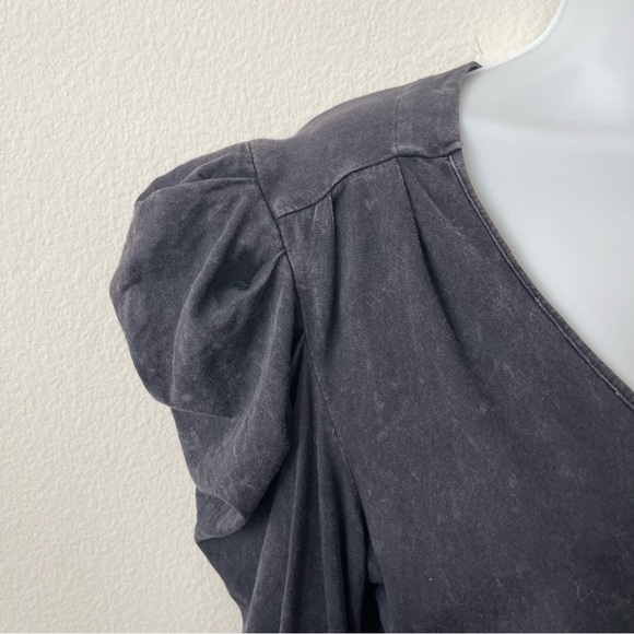 7 For All Mankind Puff Shoulder Tee Shirt Top SMALL - Picture 4 of 8